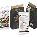 ELIZZA Chocolate Packaging Bags With Nut Design Elements And Product Labels 3d model