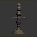 Vintage Wooden Candlestick With Multi Tiered Design And Carved Decorative Base