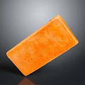Solid Orange Rectangular Object With Textured Surface Holes On Dark Background 3d model