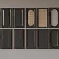 Various Black Cabinet Door Designs With Different Shapes And Textured Panels