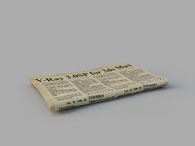 Vintage Newspaper With War News Headlines And Folded Text Layout 3d model
