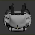 Stylish White Backpack With Black Straps Zipper Details And Minimalist Design
