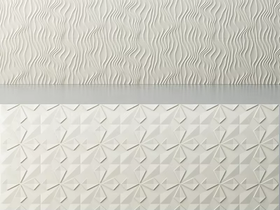 Decorative Wall Surface With Wavy Texture And Geometric Pattern For Modern Interior Design 3d model