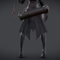 Dark Fantasy Game And Movie Character With Metallic Hat Armored Outfit And Claw Weapon