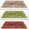 Soft Plush Square Rugs in Brown Green Red for Home Decor