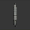 Multi Stage Space Rocket Design With Crew Module And Support Structures