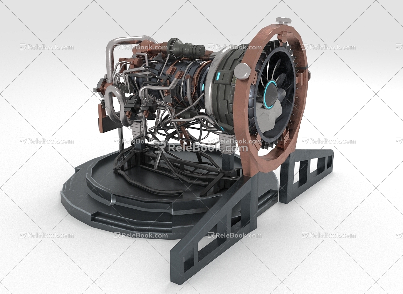 Jet Engine Aircraft Engine Aircraft Engine Mechanical Device Equipment 3d model