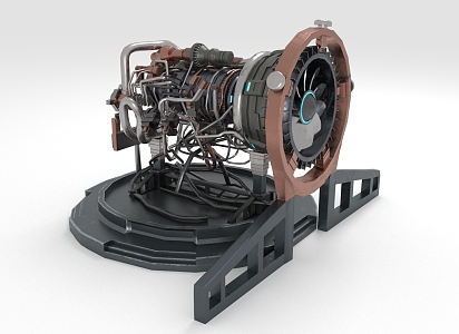 Jet Engine Aircraft Engine Aircraft Engine Mechanical Device Equipment 3d model