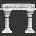 Classic Elegant Marble Bench With Sturdy Pillar Legs Home Furniture Design