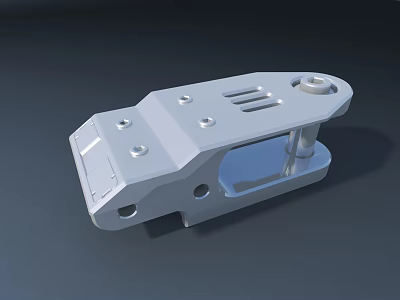 Aircraft Structural Metal Component With Bolts Holes And Durable Design 3d model