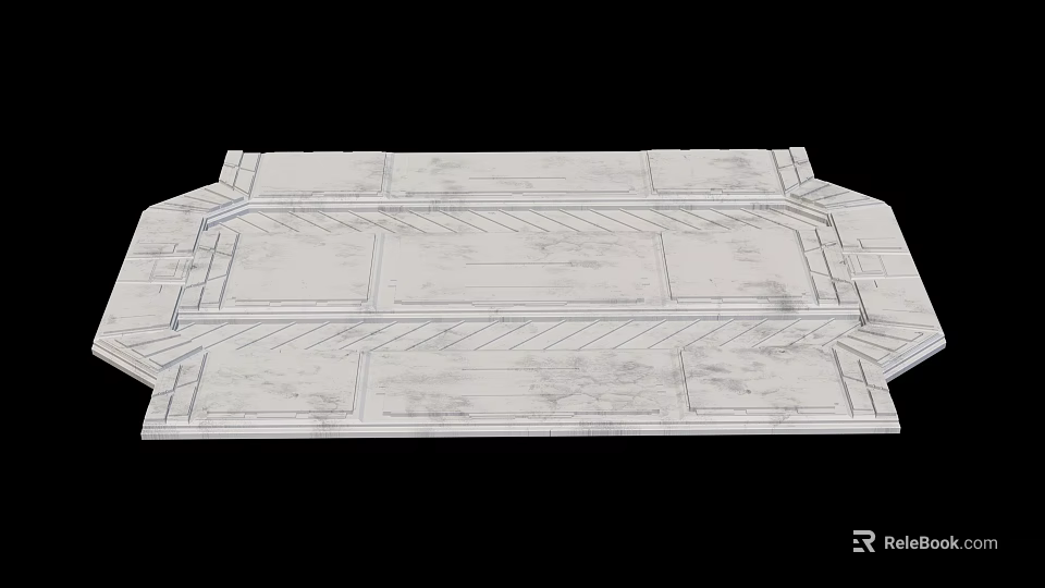 Industrial Equipment Metal Plate With Geometric Structure And Line Design Components 3d model 
