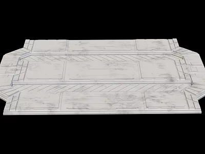 Industrial Equipment Metal Plate With Geometric Structure And Line Design Components 3d model