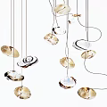Modern Elegant Shell Shaped Chandelier With Transparent Hanging Decorative Elements 3d model