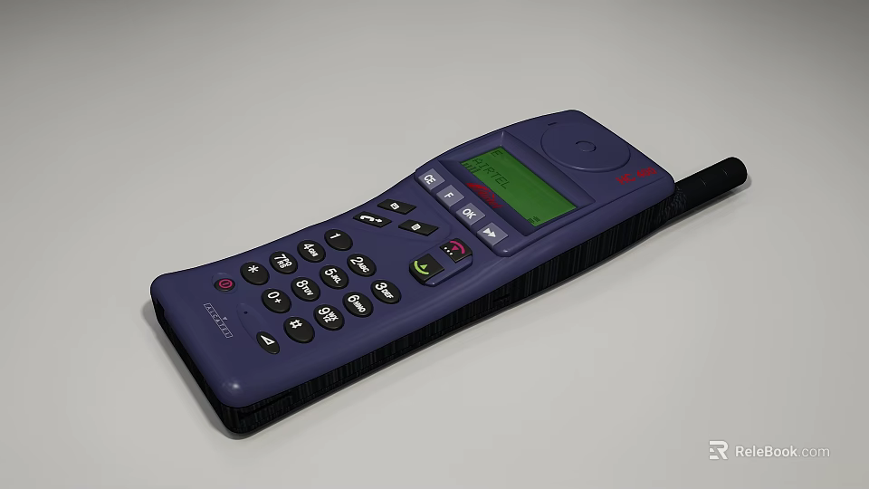 Vintage Motorola Mobile Phone With Physical Keypad Green Screen And Antenna 3d model 