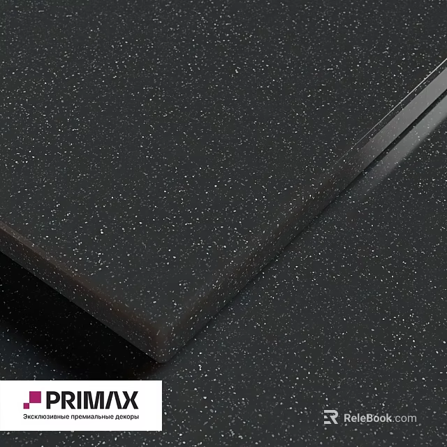 Durable Black Sparkling Quartz Kitchen Countertop Component With Shiny Particles 3d model 