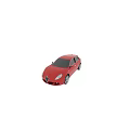 Red Hatchback Car With Modern Design Sleek Body And Alloy Wheels