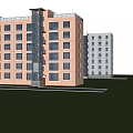 Modern Multistory Apartment Building Exterior With Glass Curtain Walls Brown Facade And Balconies