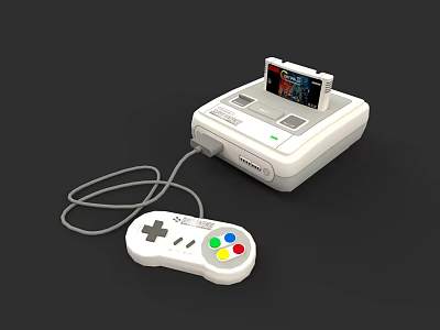 Creative Building Blocks Set For Retro Game Console With Mobile Stand And Controller 3d model