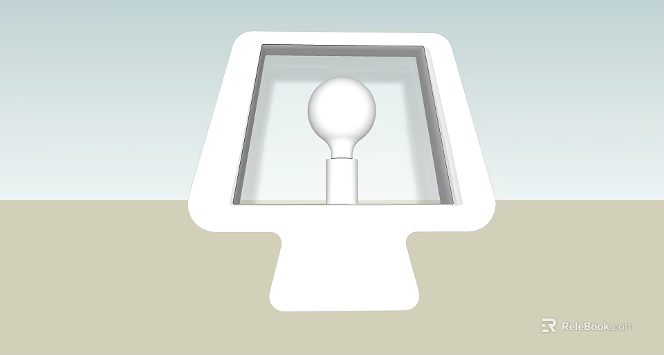 Modern White Wall Light With Round Bulb And Simple Decorative Design 3d model 