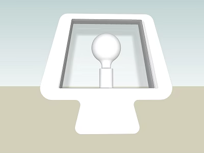 Modern White Wall Light With Round Bulb And Simple Decorative Design 3d model