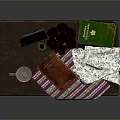Classic Wooden Desk with Carved Legs Framed Photo Vase Books and Striped Cloth