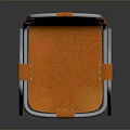 Modern Minimalist Single Chair With Orange Upholstered Seat Backrest And Metal Frame