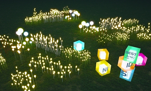 Modern landscape lights neon lights commercial lights lighting decorative lights outdoor lights 3d model