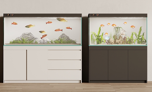 modern fish tank shoe cabinet 3d model