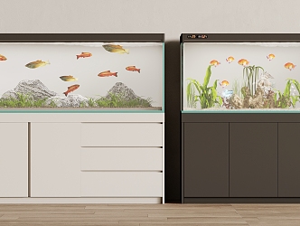 modern fish tank shoe cabinet 3d model