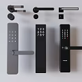 Modern smart door lock door handle fingerprint lock door handle fingerprint lock password lock 3d model