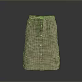 Practical Khaki Apron With Multiple Pockets Buttons And Adjustable Tie Belt