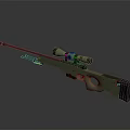 Green Tactical Sniper Rifle With High Precision Scope And Long Barrel Design