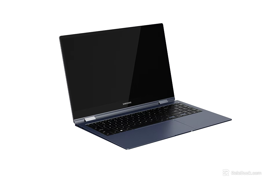 Sleek Navy Blue Slim Laptop With Modern Design And Full Keyboard High Performance Profile 3d model 