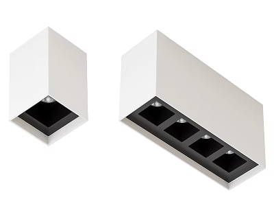 Modern White Downlights and Spotlights with Single and Multiple Heads for Interior Lighting 3d model