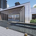 Modern High-Rise Residential Buildings Exterior Design With Greenery Blue Sky And White Clouds