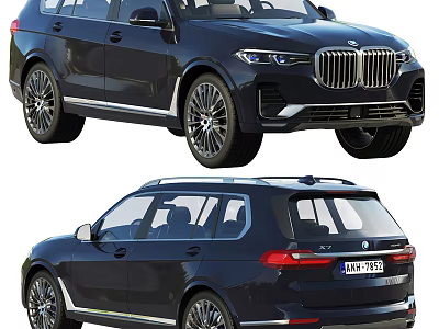 Black BMW Luxury SUV Exterior Design With Front And Rear Views 3d model