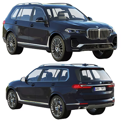 Black BMW Luxury SUV Exterior Design With Front And Rear Views 3d model