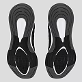 Adidas Black Athletic Sneakers Featuring Mesh Upper Three Stripes And White Sole