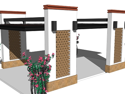 New Chinese style gallery building sketch model