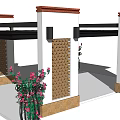 New Chinese style gallery building sketch 3d model
