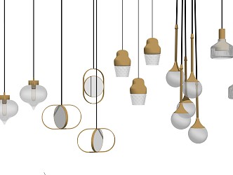 Modern chandelier combination 3d model