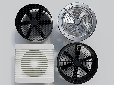 Public Facilities Ventilation Fans With Multiple Designs Shapes And Color Options 3d model
