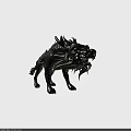 Detailed Mythical Stone Dragon Sculpture With Scaled Body And Spiked Back