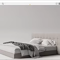 Minimalist Double Bed Design With Upholstered Headboard Soft Bedding And Light Tones