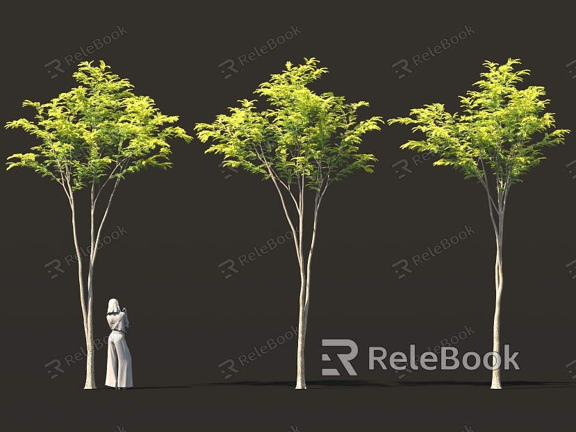 Landscape Small Trees, Tree Pond, Street Trees, Flower beds, Flower borders, Ornaments, Courtyard Landscape, Green Planting model