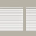 Two White Horizontal Window Blinds Installed On Beige Wall For Interior 3d model