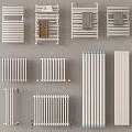 White Radiators With Various Designs And Towel Holders For Home Decoration