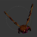 Female Character In Purple Pink Bodysuit With Brown Spiky Creature Wings Fantasy Style