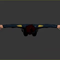 3D Model of Female Police Officer in Dark Blue Uniform With Sunglasses and Outstretched Arms