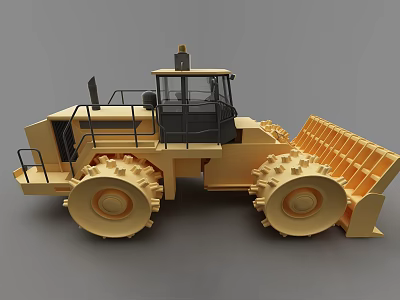 Electric Toy Yellow Construction Vehicle With Large Wheels And Realistic Shovel Design 3d model